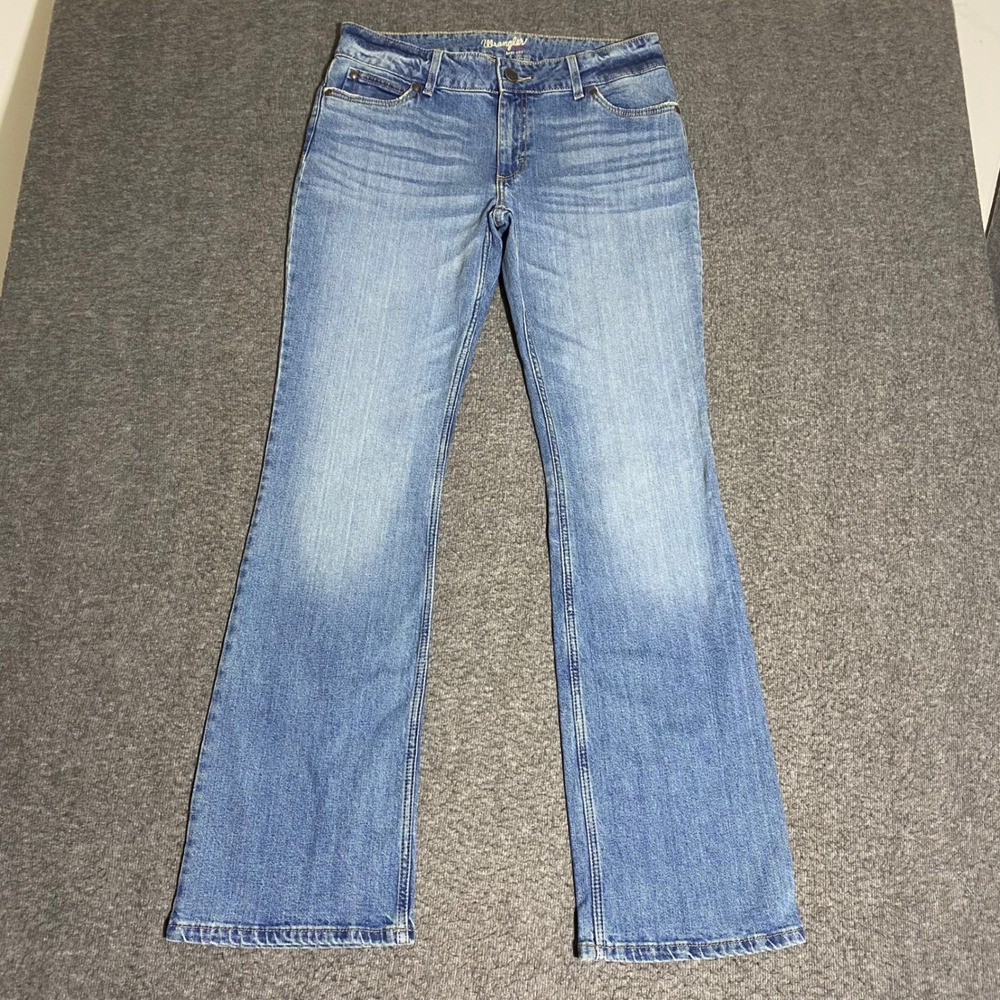 Wrangler Boot Cut Jeans Womens 11x34 (34x33) Medium Wash Denim Stretch 1009MWZLP